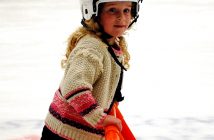 Nina Poretti is from Australia. This was her first time on skates.
