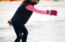 Ella Stewart is all giggles as she glides by