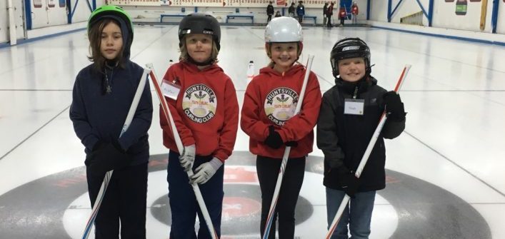 Little Rocks curlers (from left) Max Dzierla, Alistair McMannon, Addison Watson, and Noah Lockheart