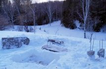 The bench overlooks a pond on the Dyer Memorial property (supplied)