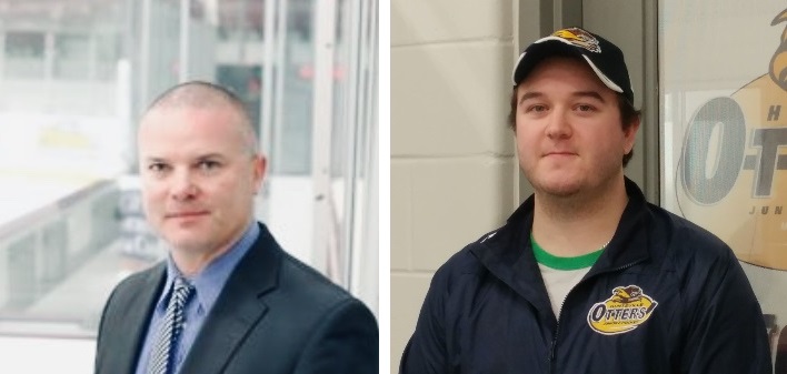 Marc Gagnon (left) is the new Otters head coach; Britten Coffin returns to the organization this year as general manager (supplied)