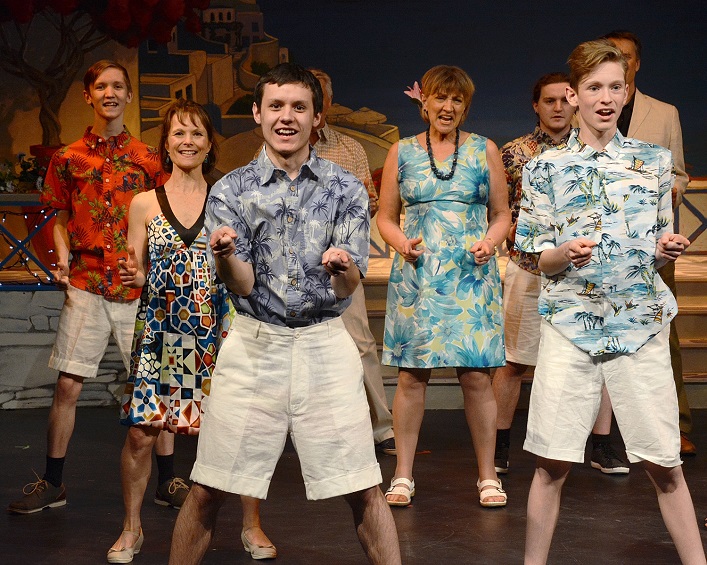 Mamma Mia! chorus members (from left) Harper Smith, Jennifer MacMillan, Ryan Long, Julie Wallace and Jacob Hunter (supplied)