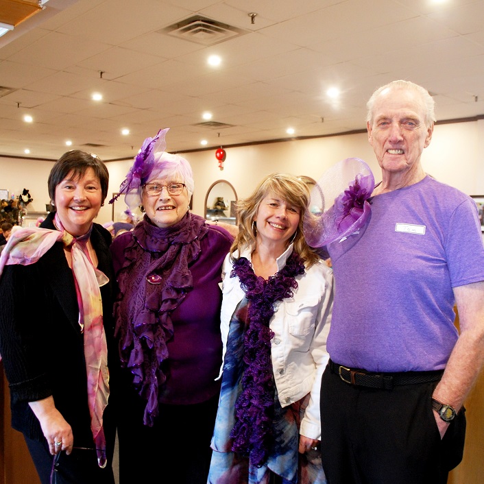 (From left) Sandra Rosewarne, June Banks, Melissa Polischuk and Tom Banks ensured party-goers had a great time