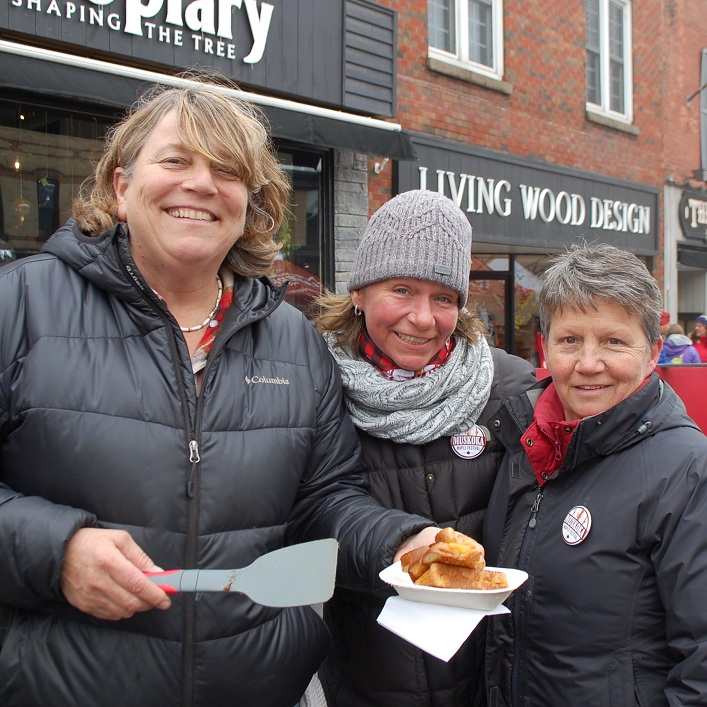 Jackie Lovegrove (left) of Jackie Lovegrove Catering served up grilled cheese and maple bacon sandwiches with the help of Kelly Holinshead (centre) and Terry Cummings