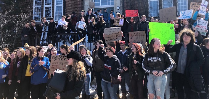 Students gathered at Town Hall on April 4 to protest education cuts