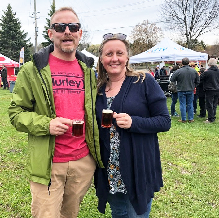 Craft beer enthusiasts Rich Pine (left) and Heather Raynor