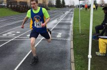 Mark Cheek running in the 800m at the Para GBSSA Championships in Midland where he placed first (supplied)
