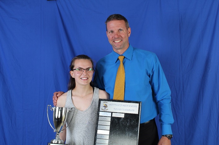 Athletic Leadership Award recipient Madi Buck with HHS Athletic Director Ross Clarke