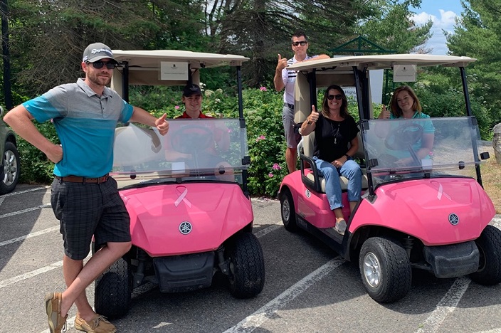 Deerhurst Resort's pink golf carts support the tournament throughout the season through premium cart rental fees (Deerhurst Resort / Facebook)