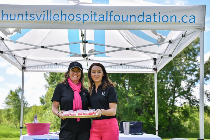 Huntsville Hospital Foundation staff Trish Kruusmagi (left) and Natasha Nieder gave out tasty jello treats (Photo: Kelly Holinshead)