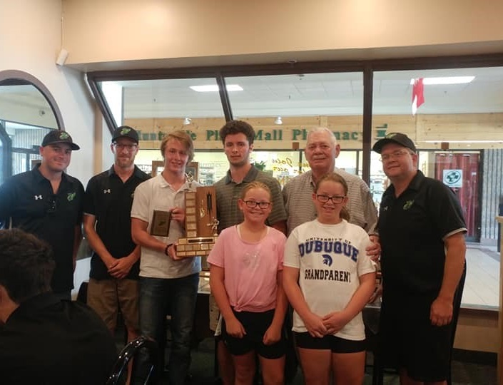 The Simmons family joined the Hawks to present the Mark Simmons Award. Kyler Campbell and Ethan St. John were chosen by their teammates this year.