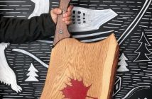 An oak charcuterie board that Morgan Shaver made for a giveaway in conjunction with Muskoka Brewery (supplied)