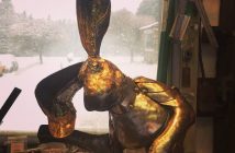 A hare sculpture by Rich Baker