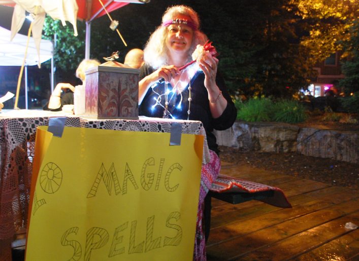 Naughty or nice? Carol Ferris offered up some special spells and fairy dust to visitors.