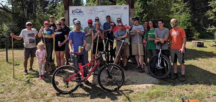 HMBA volunteers helped make the trails at Echo Valley more mountain bike-friendly (Photo courtesy of the HMBA)