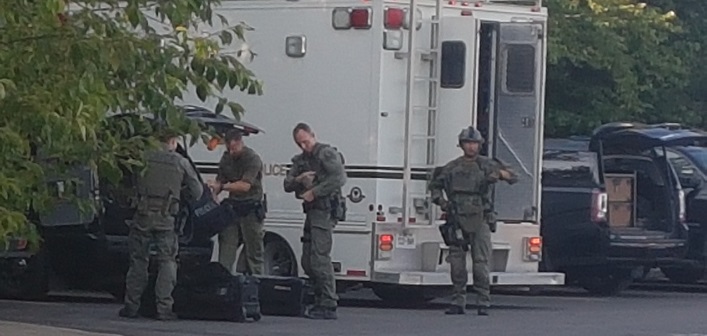 The OPP tactical unit responded to reports of gunshots near King William Street on August 19, 2019.