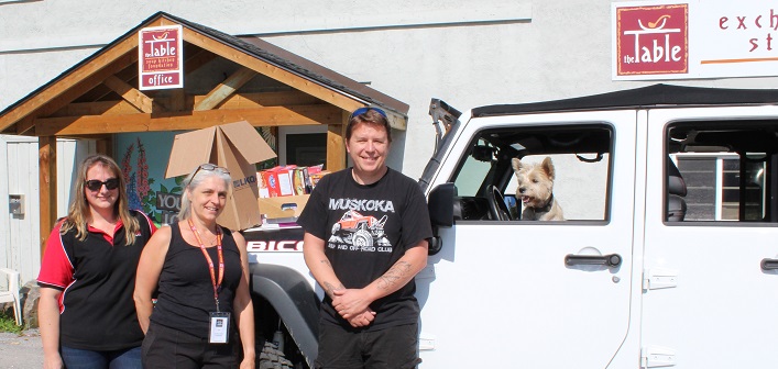 Muskoka Jeep and Off-Road Club cheque presentation to The Table