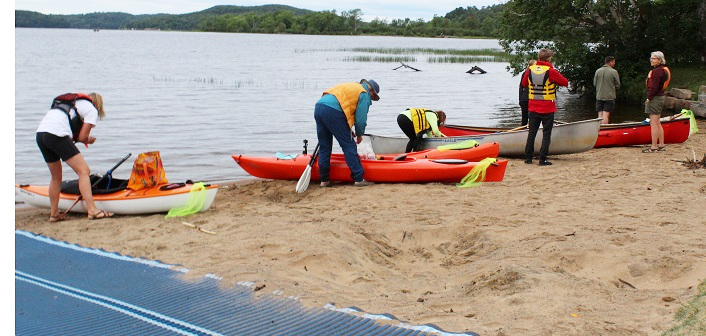 Paddlers ready their boats for the event