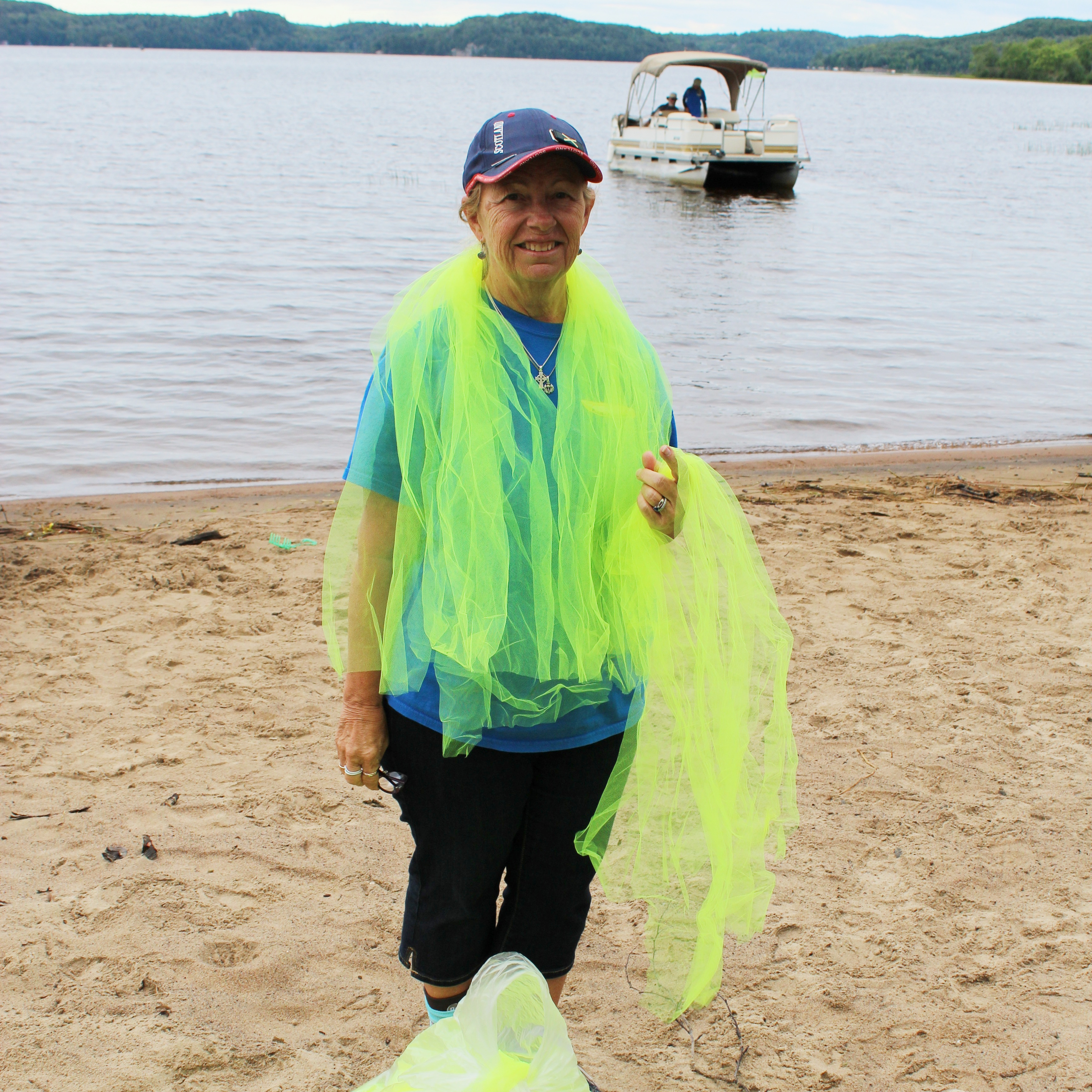 Anne McKinnon ensured each boat was adorned with a bright flag so support crews could identify which paddlers were participating in the event