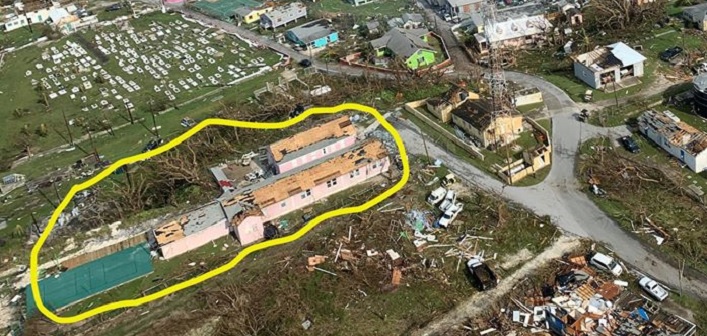 Amy Roberts Primary School after Hurricane Dorian (supplied)