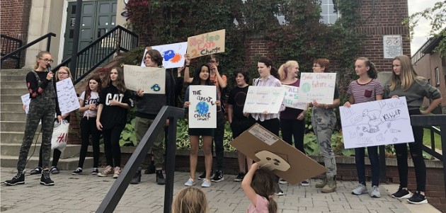 Students walk out for Global Climate Strike rally