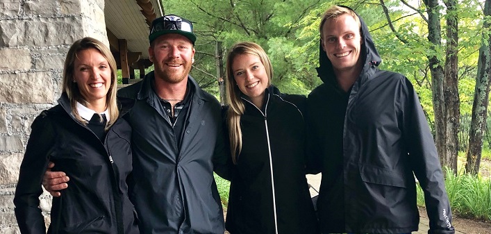 Golf and Dine participants (from left) Jessica Kaye, Matt Kaye, Charlie Vanderpol and Steve McNair