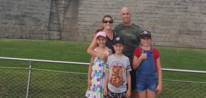 The Hill family (clockwise from back left) Kathryn, Shannon, Ella, Daniel and Sophie (supplied)