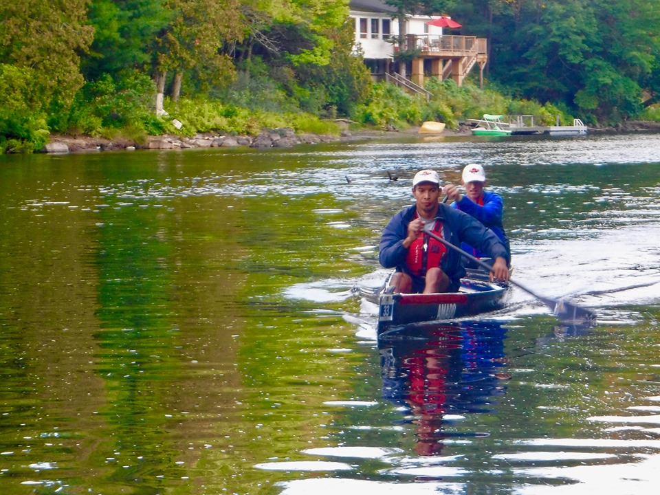 The fastest team on the water during Saturday's Classic and Sprint distances, Team 33, Can You Belize (Dean Coulson from Ontario and Amado Cruz from Belize). (Photo courtesy of Muskoka River X / Facebook)