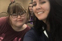 Student Kelly Miller and CLH family support worker Victoria Lamont at last year's summit (supplied)