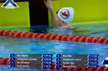 Hayley Oke with a 100m free heat win at Ontario Festivals (Image courtesy of Brad Oke)