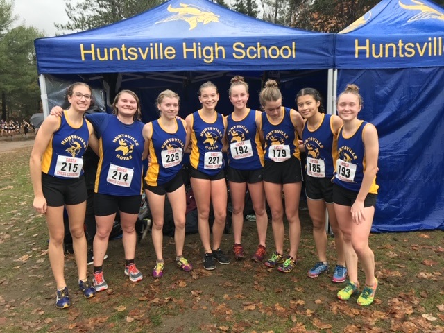HHS XC Junior Girls (from left) Chloe Punkari, Samantha Premak, Laura Yungblut, Emily Walliser, Johanna MacDonald, Eva Byl, and Grace Gaughan (supplied)