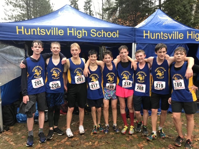Hoyas XC Novice Boys (from left) Will Laughton, Will Tempest, Matt Kuusk, Sam Richter, Sol Coles, Ben Shearing, Jackson McDonald, Aidan Spiers, Caden Armstrong (supplied)