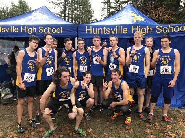 HHS Hoyas XC Senior Boy (front from left) Aidan McClung, Kyle Kingshott, Adam Dupuis; (back from left) Lochlan Willows, Kennan Patterson, Elias Coles, Connor MacMillan, Cam Heinz, Dave Laughton, Ian Markham, Riley DeGans, Seb Horton, and Auston McKee (supplied)