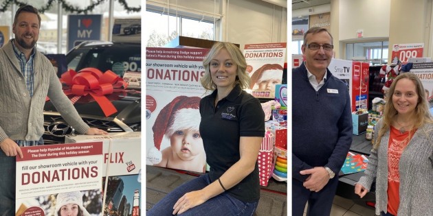 Drop off a donation at any Armstrong Drive Muskoka dealership for a chance to win a big screen TV