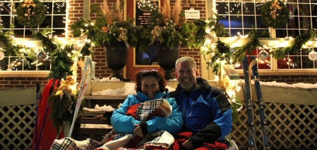 Festive photo backdrop creates holiday good cheer and helps local food banks, too