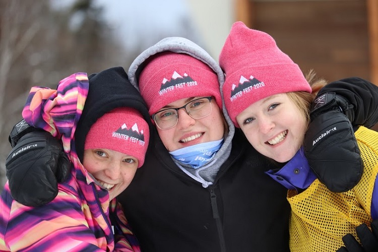 HHS Winter Fest co-chair Maddie Buck (centre) with Lauren Hooey (left) and Sara Russell (Graeme MacDougall)