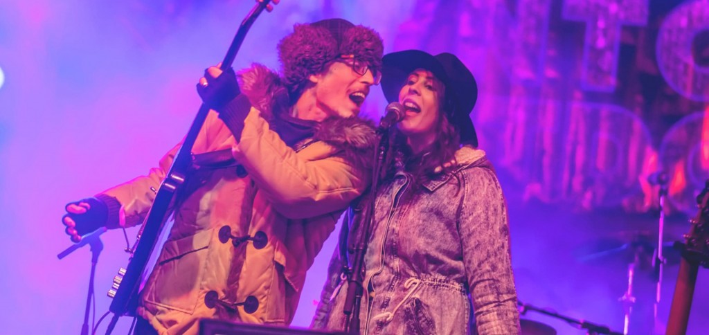 Nicole (right) and Nick Duquette on stage (supplied)