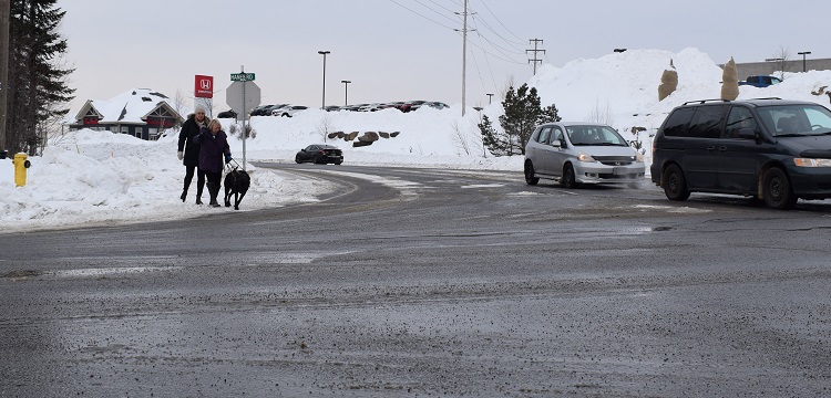 The intersection of Centre Street N and Hanes Road is difficult to navigate for people who are visually impaired (Mandi Hargrave)
