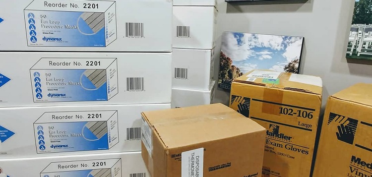 Thousands of face masks, gloves and disposable thermometers were donated to MAHC by Deerhurst Resort. (Photo: Deerhurst Resort)