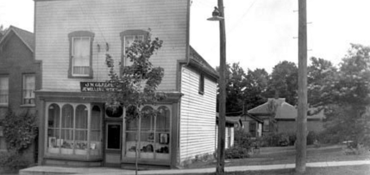 J.W. Gledhill’s jewellery store later became Tricky’s candy shop (photo courtesy of Martha Briggs Watson)
