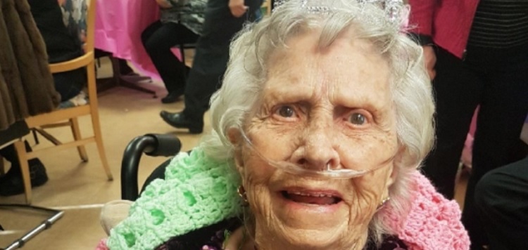 Rebecca Muzzi recently celebrated her 100th birthday at Fairvern (supplied)