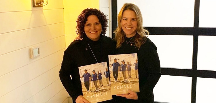 Rotary Club of Huntsville Evening Satellite Club co-chairs Jennifer Jerrett (left) and Kim O’Grady  at the club’s induction ceremony on Feb. 12, 2020 (@peopleofactionhuntsville / Instagram)