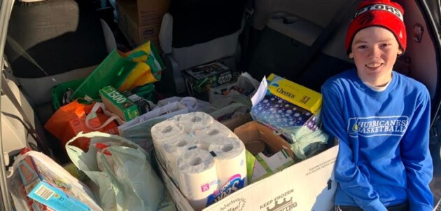 Local student organizes socially distant food drive for The Table as COVID-19 service project