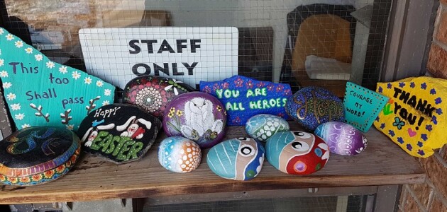 The Huntsville community rocks! Encouraging messages being left all over town