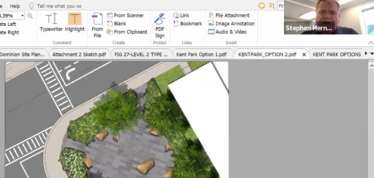 Kent Park design presented at April 29 electronic council meeting