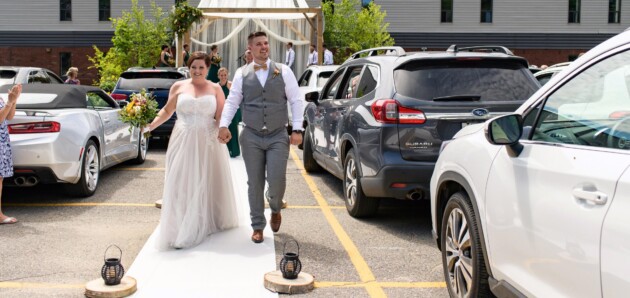Local couple gets creative with drive-in wedding