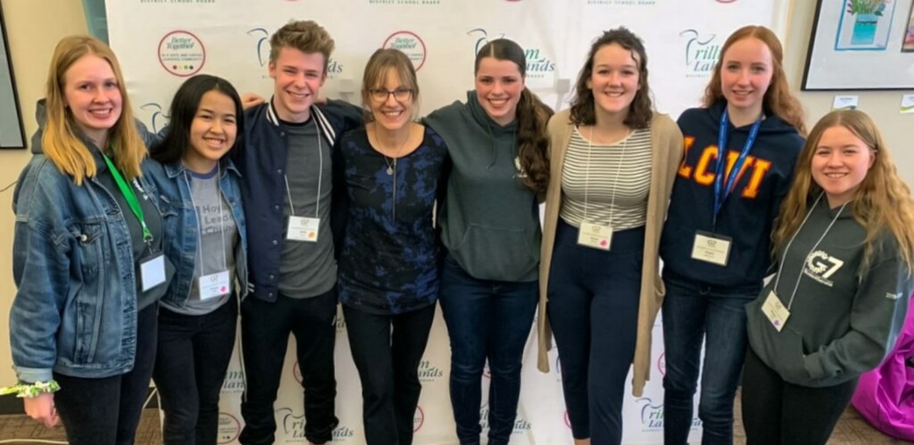 Members of the TLDSB G7 Student Senate in a pre-COVID meeting. Student trustee Kaylee Kelly is second from left. (supplied)