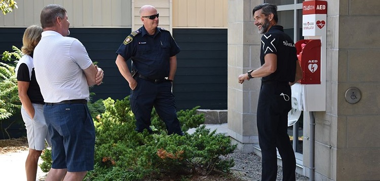 A lifesaving SaveStation has been installed at Civic Square (Town of Huntsville photo)