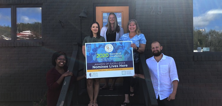 (From left) Ava-Ann Allman, Calla Temple,  Kristine Green, Arden McGregor, and Johnny Temple are excited with their nomination for 2020 Rehabilitation Company of the Year (Sydney Allan)