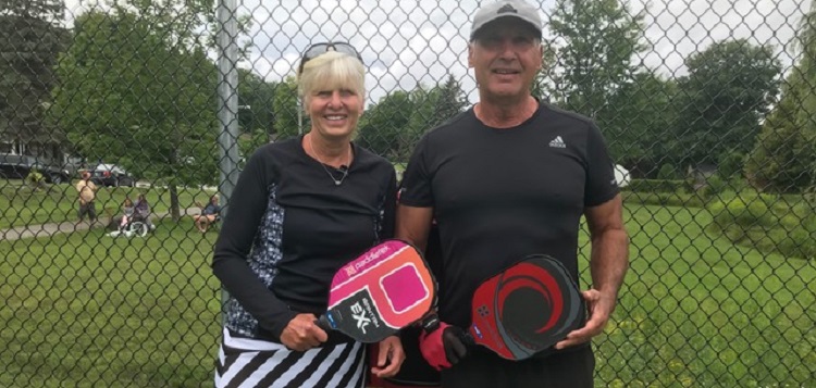 Lorna (left) and Jim Popofski are passionate about pickleball (supplied)